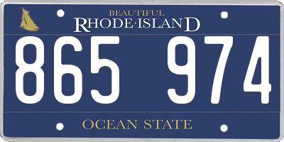RI license plate 865974