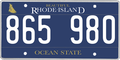 RI license plate 865980