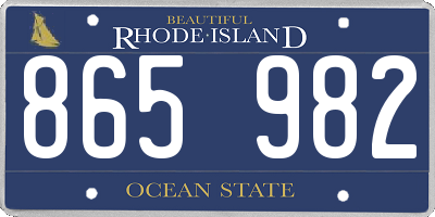RI license plate 865982