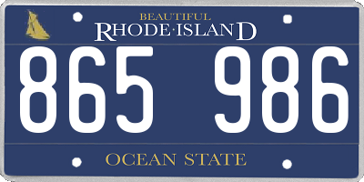 RI license plate 865986