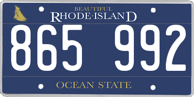 RI license plate 865992