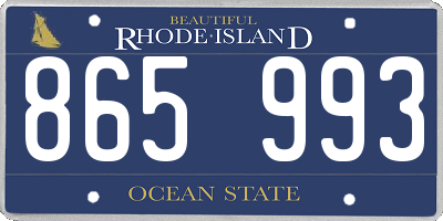 RI license plate 865993