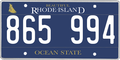 RI license plate 865994