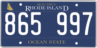 RI license plate 865997