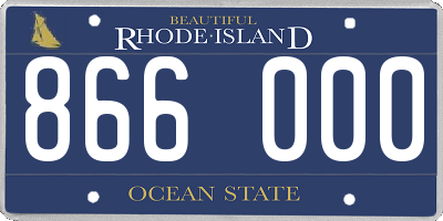 RI license plate 866000