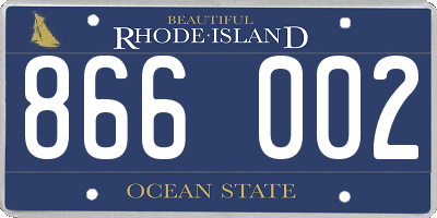 RI license plate 866002