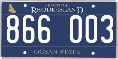 RI license plate 866003