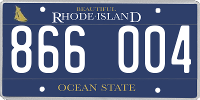 RI license plate 866004