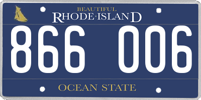 RI license plate 866006