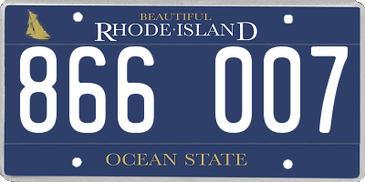 RI license plate 866007