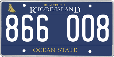 RI license plate 866008