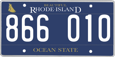 RI license plate 866010
