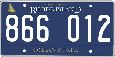 RI license plate 866012