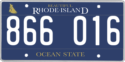 RI license plate 866016
