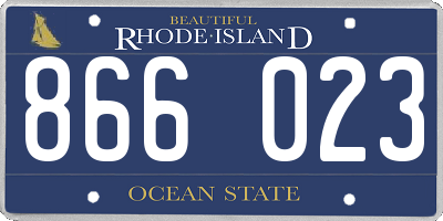 RI license plate 866023