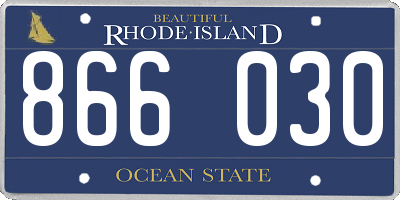 RI license plate 866030