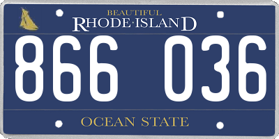 RI license plate 866036