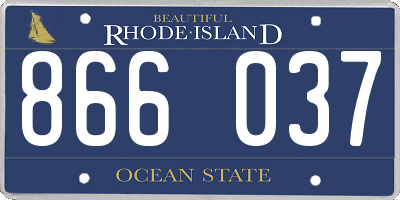 RI license plate 866037