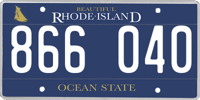 RI license plate 866040