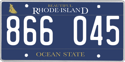RI license plate 866045