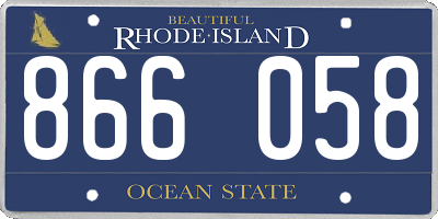 RI license plate 866058