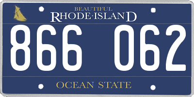 RI license plate 866062