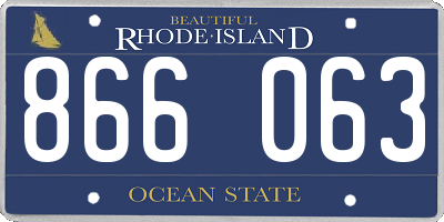 RI license plate 866063