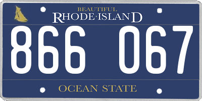 RI license plate 866067