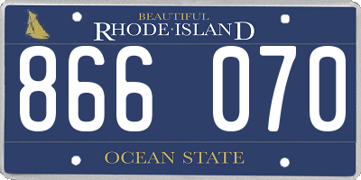 RI license plate 866070