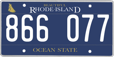 RI license plate 866077