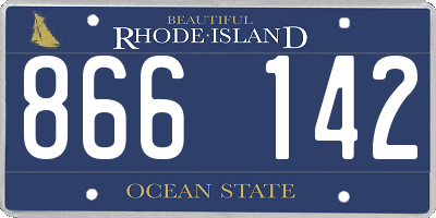 RI license plate 866142