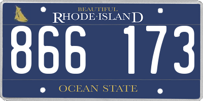 RI license plate 866173
