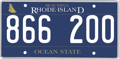 RI license plate 866200