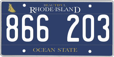 RI license plate 866203
