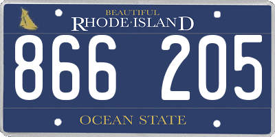 RI license plate 866205