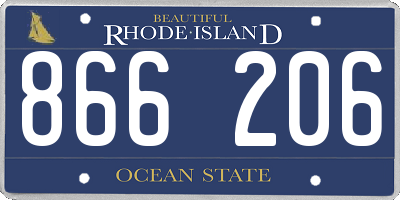 RI license plate 866206