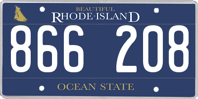 RI license plate 866208