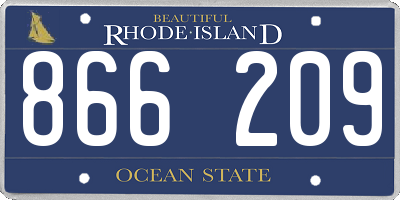 RI license plate 866209