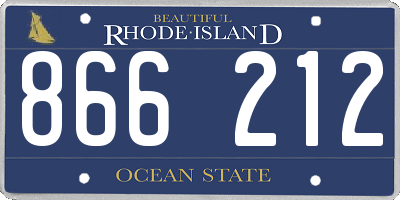 RI license plate 866212