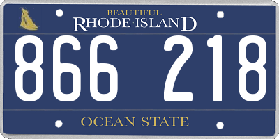 RI license plate 866218