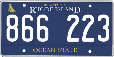 RI license plate 866223