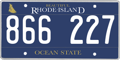 RI license plate 866227