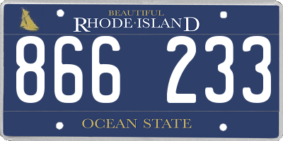 RI license plate 866233