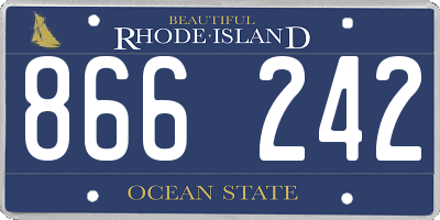 RI license plate 866242