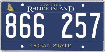 RI license plate 866257