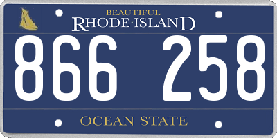 RI license plate 866258