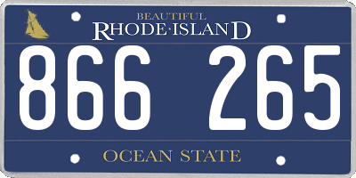 RI license plate 866265