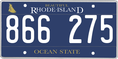 RI license plate 866275