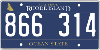 RI license plate 866314