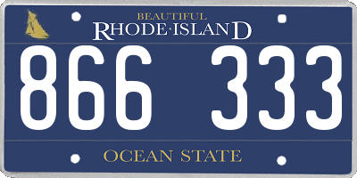 RI license plate 866333